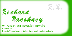 richard macskasy business card
