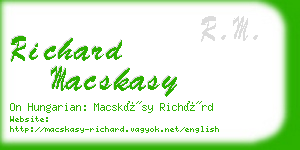 richard macskasy business card